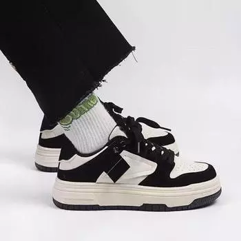 Black and white panda thick baseplate shoes women s spring and autumn 2024 new shoes women s versatile casual sports shoes student shoes tide 35 чёрный