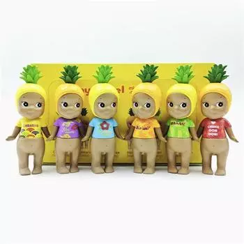 Black Angel Cute Doll Pineapple Headset Flower Shirt Blind Box Ornament Model