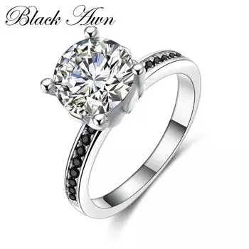 BLACK AWN 3,5 грамма, черное ювелирное кольцо для женщин, размер США 6, 7, 8