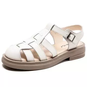 Black Beige Gladiator Platform Sandals Women Flat Shoes 2024 Summer Women s PU Leather Sandals Choice 37 бежевый