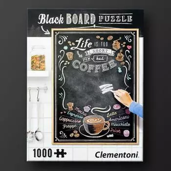Черная доска: Пазл «Клементони» из 1000 деталей «Кофе», популярная корейская настольная игра