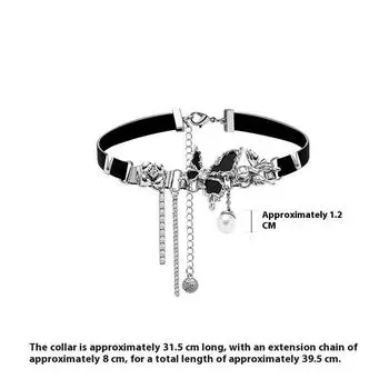 Black Butterfly Collar Women s Versatile Niche High-end Light Luxury Necklace Hip-hop Babes Personalized Pearl Necklace