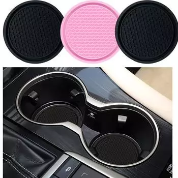 Black Car Auto Cup Holder PVC Anti Slip Insert Coasters Pads Interior Accessories Universal Fits Perfectly For Most Cups Cup Mat чёрный