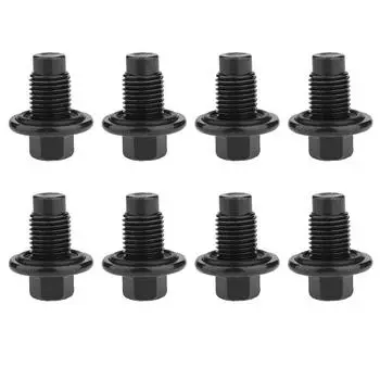Black Car Oil Pan Drain Nut Sump Plug Screw Bolt Fit for Ford C-Max 2007-2013 Cougar 1998-2001 Courier 1996-2002 1E0010404