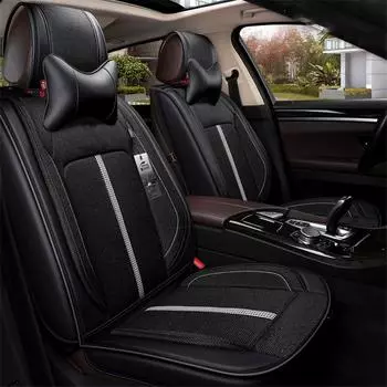 Black Car Seat Cover 5 seats Universal Seat Cushion Breathable For Sedan SUV
