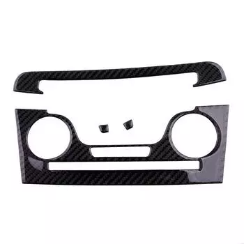 Black Carbon Fiber Center Console AC CD Panel Cover For Dodge Charger 2011-14