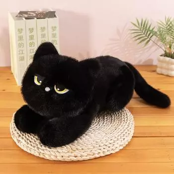 Black Cat Big Doll Pillow Doll Boy and Girl Holiday Gift Long Doll Plush Toy 35cm0.26kg