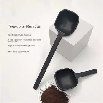 Black Coffee Measuring Spoon Handheld Press Powder Spoon Espresso Accessories Black-Short
