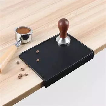 Black Coffee Tamper Mat Silicone Anti-skid Espresso Coffee Tamping Rest Holder Corner Edge Pad for Home Office Bar Coffee Shop
