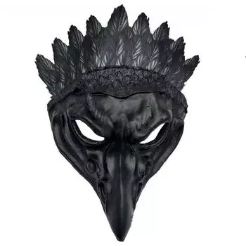Black Crow Mask Bird Raven Mask Costume Bird Masks for Halloween Party Props Carnival Cosplay