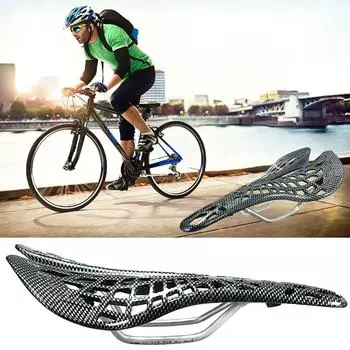 Black Cycling Equipment Breathable Racing Spider Carbon Fiber Saddle Bicycle Accessories Seat Mat чёрный