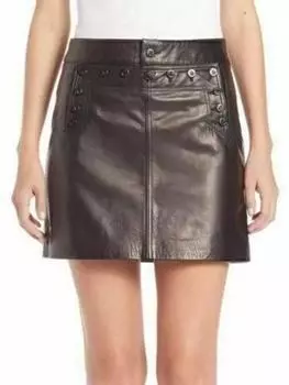 Black Designer Cocktail Mini Lambskin High Waist Pencil HOT Skirt For Women s S чёрный