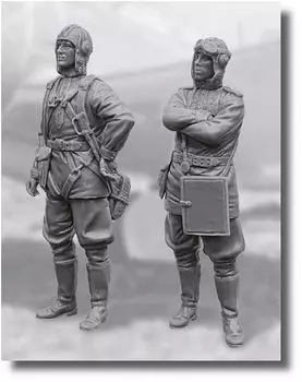 black dog Black Dog Soviet Fighter Pilot Figure Set Resin Kit HAUF32156 1/32 No.2 (2 pieces)