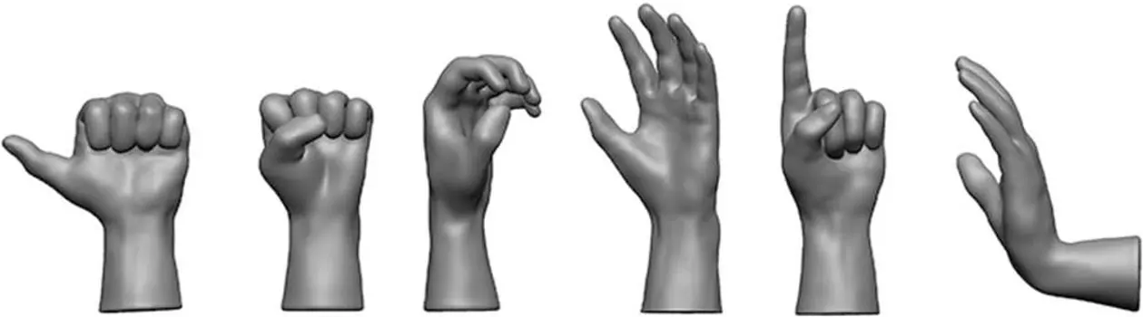 Black Dog Hand 20 Pieces Resin Kit HAU3D35002 1/35