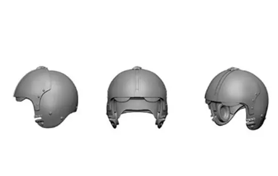 Black Dog Pilot Helmet 3D Printer Resin Parts HAU3D48001 1/48 APH-6D (8 pieces) (Military)
