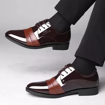 Black Dress Shoes Man Spring Autumn Social Shoe for Men Brown Pointed Toe Official 2024 Trend Italian Gentleman Low Price Party 38