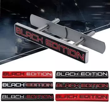BLACK EDITION Наклейка на решетку радиатора автомобиля Металлическая эмблема автомобиля Стайлинг Значки Украшения кузова автомобиля Универсальная наклейка для экстерьера автомобиля Декор