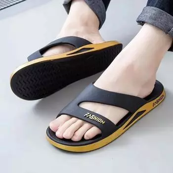 Black External Wear Bathroom Home Non-slip Deodorant Wear-resistant Indoor Home Beach Cool Slippers Quick Drying Non-slip Luxury 36-37