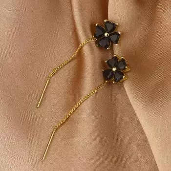 Black fashion ladies earrings чёрный