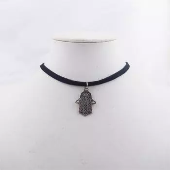 Черные чокеры из искусственной кожи и бархата для женщин, короткие цепочки, маленькие ожерелья, подвески в виде пальм в стиле панк, ошейник