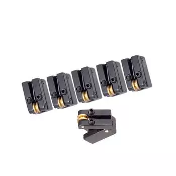 Black Fixed 6 String Headless Guitar Bridge Tailpiece Roller Saddle