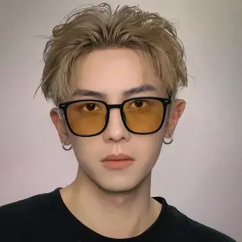 Black Frame Brown Sunglasses Men S High-End Sense Large Frame Myopia Glasses Women S Uv Protection Sunglasses Driving