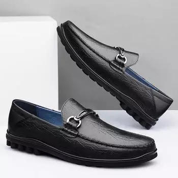 Black Genuine Leather Casual Men s Shoes Spring Summer Slip-on Loafers Men Soft Italian Flats Light Driving Moccasins Size 37-45 38 коричневый