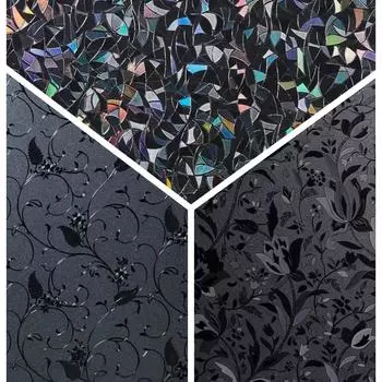 Black Glass Sticker 100% Coverage Opaque Fully Covered Glass Window Sticker Anti-Peep Protection Privacy Electrostatic Frosted Window Film 30cmx1m