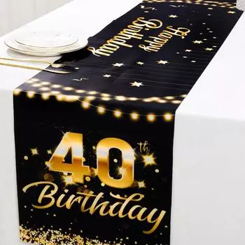 Черная золотая дорожка для дня рождения на день рождения 30 40 50 лет украшения для вечеринки по случаю дня рождения для взрослых 30 40 50 дней рождения принадлежности для вечеринки