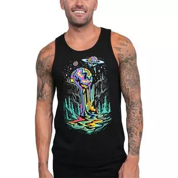 Black graffiti vest men s summer street quick drying men s vest sleeveless round neck plus size top sports vest S