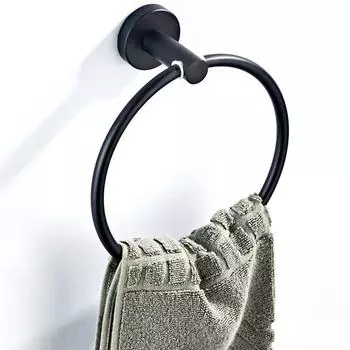black grey Hand Towel Ring Holder Wall Mounted Bathroom Accessories Antique Bronze Round Hanging Chrome Towel Hanger Ring Gold чёрный