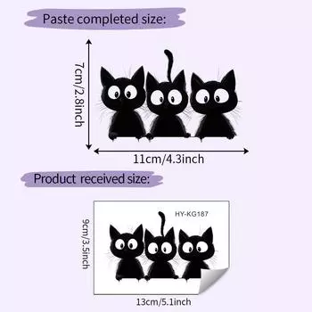 Black Halloween Cute Cat Switch Sticker Wall Decor For Living Room And Office