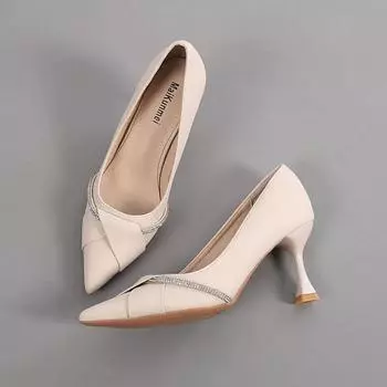 Black Heels Women New Spring Summer and Autumn Versatile Slim Heels Professional Work Single Shoes for Women Womens Shoes 33