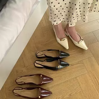 Black High Heels Bag Head Sandals Fairy Shoes Temperament Single Shoes Niche French 35 бордовый