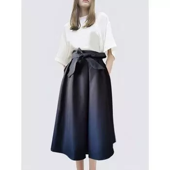 Black High Waist Skirt for Women 2025 Summer New Arrival Cover Slim Looking Fashionable Stylish Fancy Lace-up Midi Skirt Black S