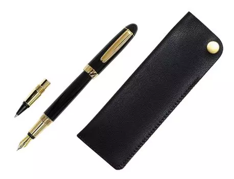 Black horizontal snap pen case for the Exchange BP WX fountain pen ink with black ink set (shared structure) (T23-NK01B-WX-B) чёрный