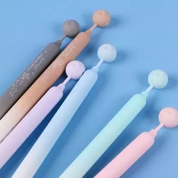 Черные чернила Черная ручка для воды Подпись Ручки для подписи Шариковые ручкиKawaii Planet Нейтральная ручка Студент 6Pcs