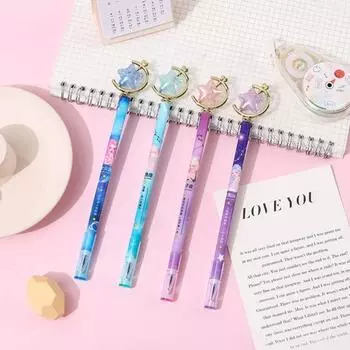 Black Ink Fairy Stick Gel Pen Writing Smoothly Signature Pen Cartoon 12 Constellations Pens Office C(random 1pc)