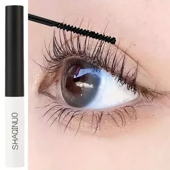 Черная тушь для ресниц с тонкой и маленькой щеточкой, тонкий изгиб, густое удлинение, создает эффект подсолнуха, водостойкая и устойчивая к поту, не размазывается чёрный