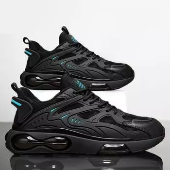 Black men s shoes sports shoes trendy shoes dad shoes mesh new platform non-slip casual fashion student running shoes 39