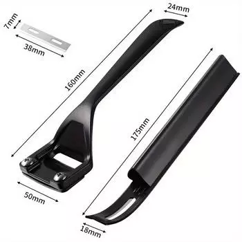 Black Metal Leather Safety Beveler Kits DIY Carving Tool with Replacement Blade Thinning Leather Cutting Scratch Craft Skiving 1set