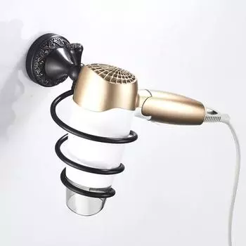 black new Hair Dryer Holder Wall Dryer Cradle Straightener Stand Organizer Storage Box Toilet Blower Holder Bathroomatt achment чёрный