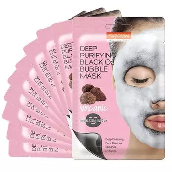Black O2 Bubble Mask Volcanic of Volcanic Ash Mineral Pore Dirt Sebum (Volcanic Ash) [Set 5] /