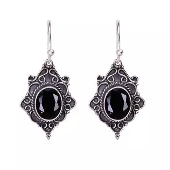 Black Onyx 925 Sterling Silver Earring V833, Black Earring, Oval Earring, Valentin s Day Gift, Gift For Her, Birthday Gift, Handmade Jewelry, Silver J