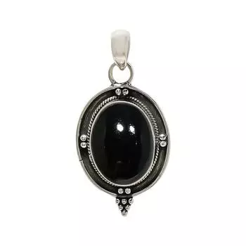 Black Onyx - Brazil 925 Sterling Silver Pendant V4802, Black Pendant, Oval Pendant, Valentin s Day Gift, Gift For Her, Birthday Gift, Handmade Jewelry