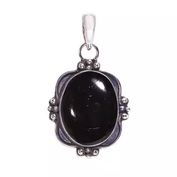 Black Onyx - Brazil 925 Sterling Silver Pendant V8200, Black Pendant, Oval Pendant, Valentin s Day Gift, Gift For Her, Birthday Gift, Handmade Jewelry