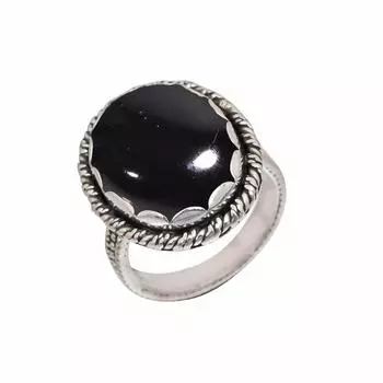 Black Onyx - Brazil Gemstone 925 Sterling Silver Ring V7875, Black Ring, Oval Ring, Valentin s Day Gift, Gift For Her, Birthday Gift, Handmade Jewelry