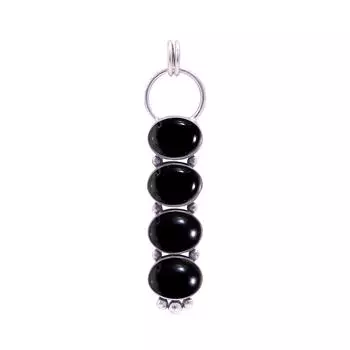 Black Onyx - Brazil Gemstone 925 Sterling Silver Pendant V8935, Black Pendant, Oval Pendant, Valentin s Day Gift, Gift For Her, Birthday Gift, Handmad