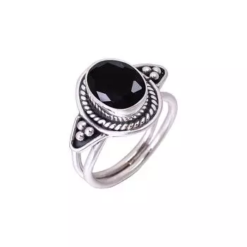 Black Onyx Designer Handmade Oxidised 925 Sterling Silver Ring V2970, Black Ring, Oval Ring, Valentin s Day Gift, Gift For Her, Birthday Gift, Handmad