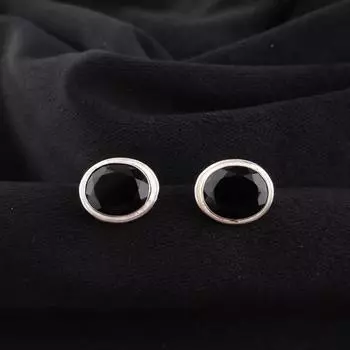 Black Onyx Gemstone 925 Sterling Silver Gift Jewelry Handmade Stud Earrings 0.5 EE-178-21